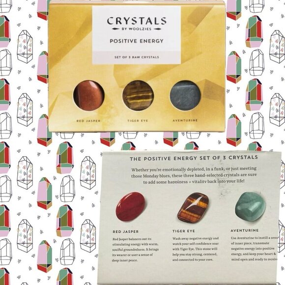 Woolzies Positive Energy Crystals -Red Jasper-Tiger Eye-Aventurine Set of 3 - Picture 1 of 3